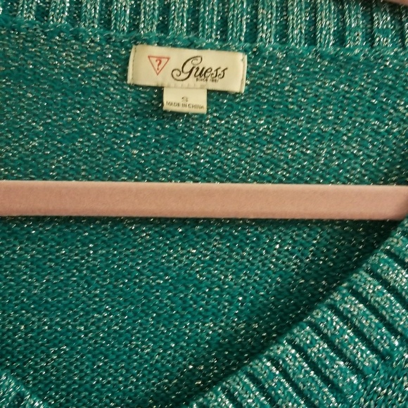 Sparkly Turquoise Long Sweater - Picture 2 of 2